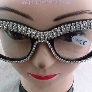 Sunglasses CatEye Glitter Baddie Black
